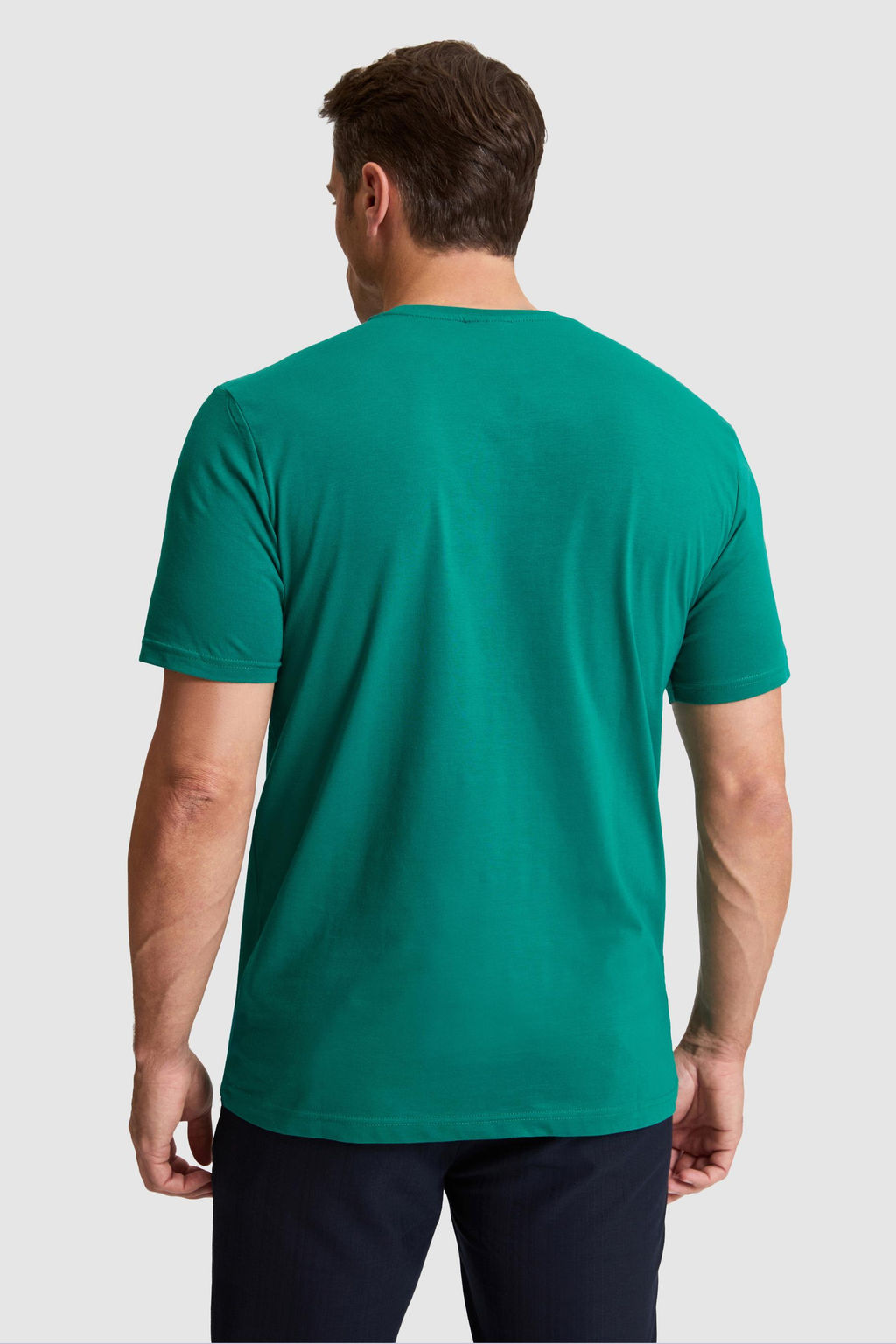 Erkek Koyu Ye_il Regular Fit Bisiklet Yaka Basic Ti__rt