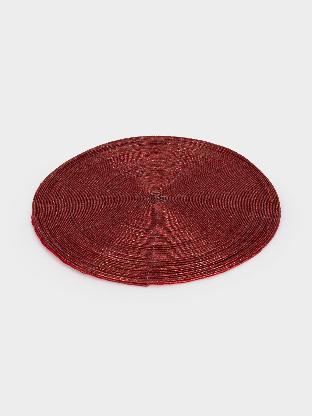 Салфетка под приборы, 36 см, бисер, круглая, красная, Bijou - Anna lafarg фото 2