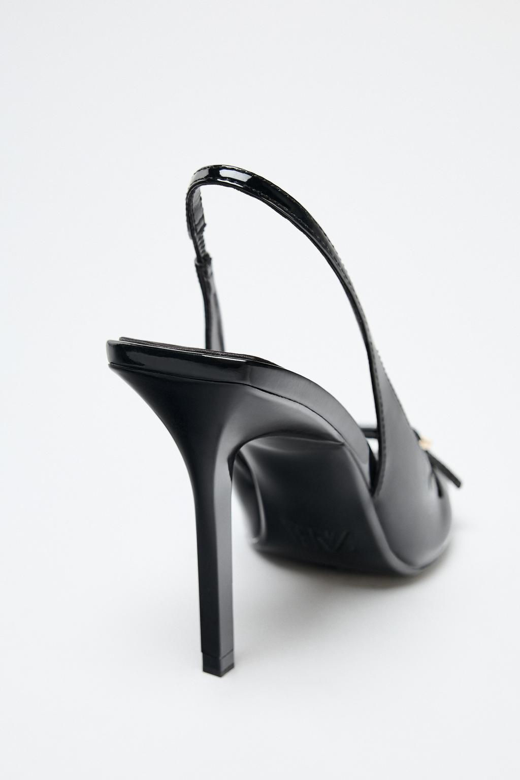 HIGH-HEELED PATENT-EFFECT SANDALS - Zara фото 6