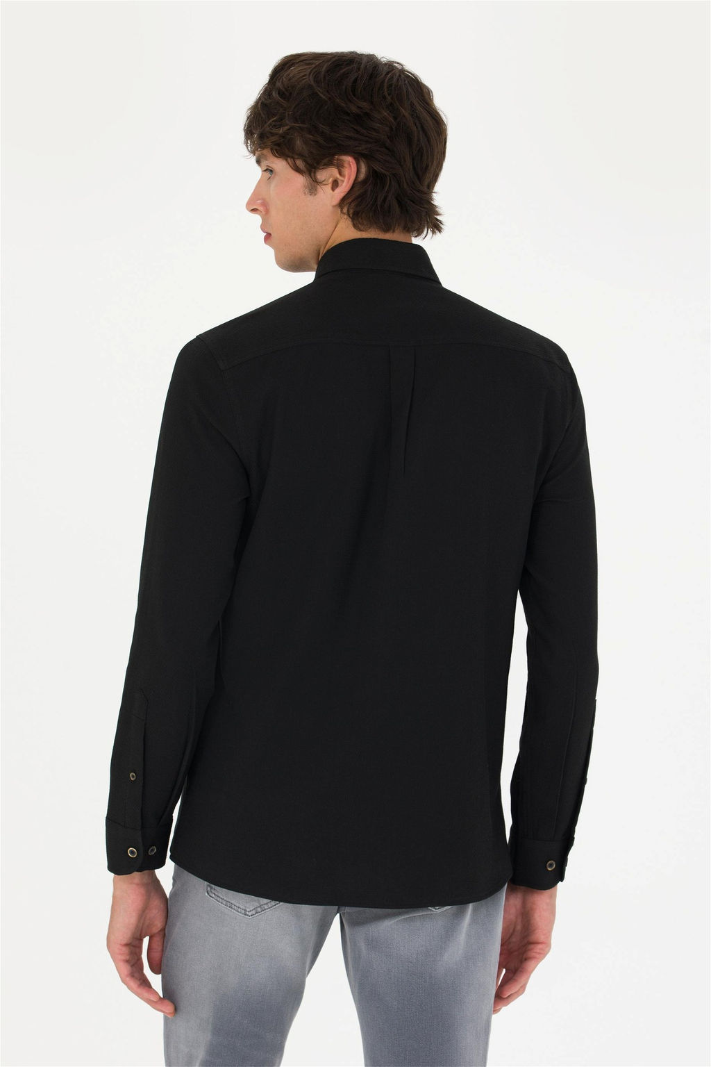 U. S. Polo Assn Мужская черная базовая рубашка с длинным рукавом - U.s. polo assn фото 12