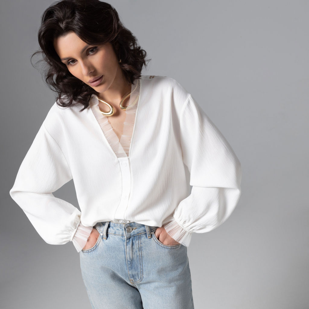 Рубашка нарядная Моя аура  люкс (белая) - Charutti фото 8