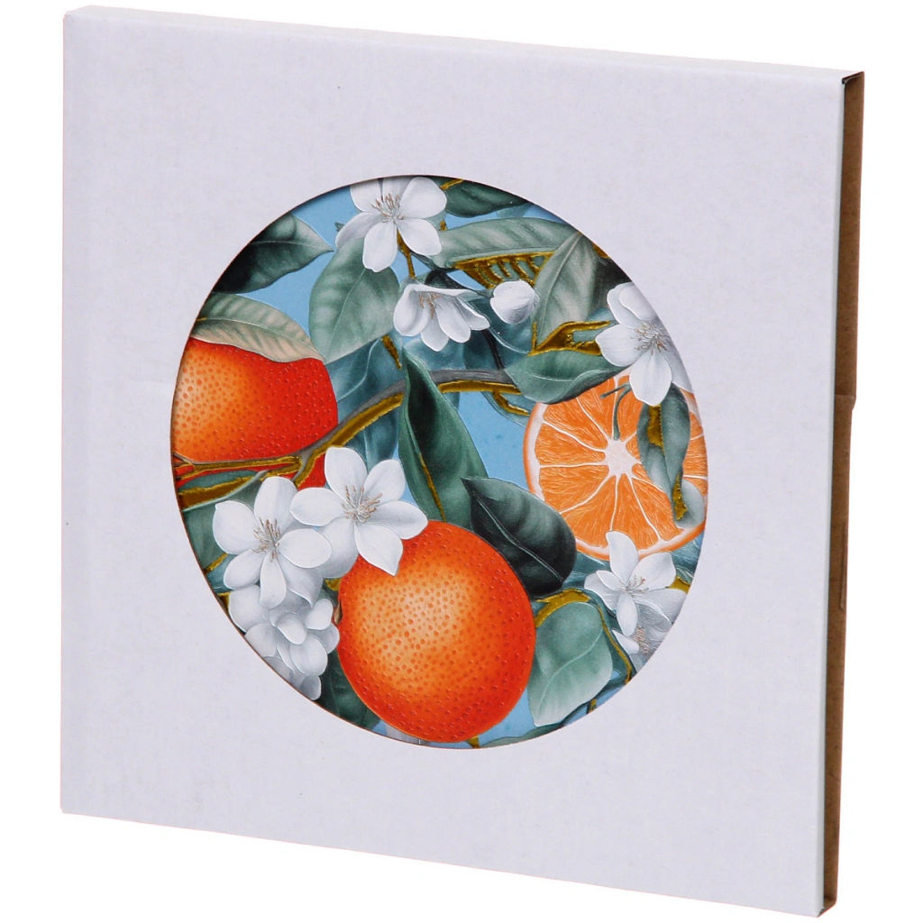 Цена за 2 шт. Подставка керамическая 16*16см "Апельсиновый букет"