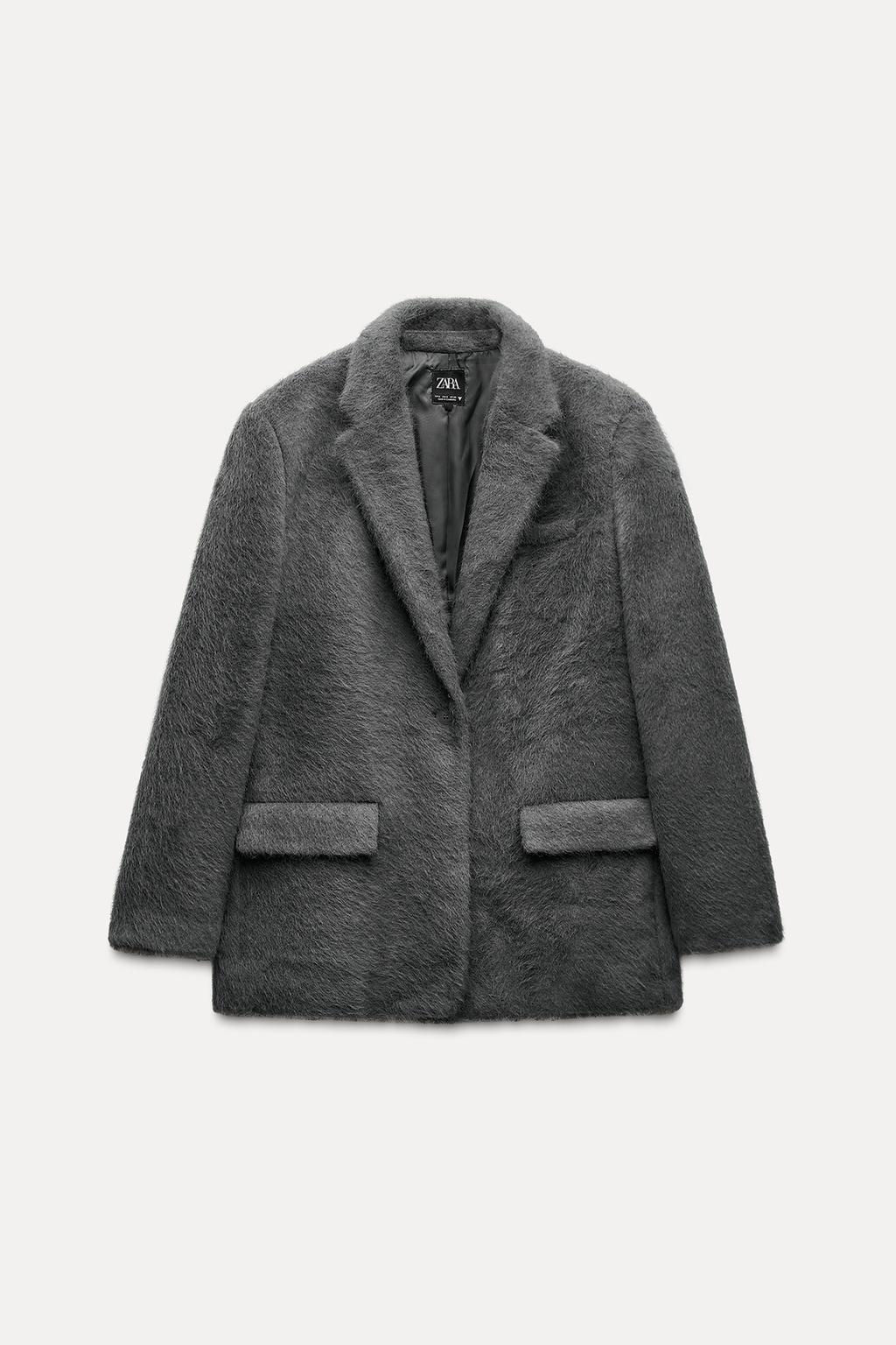 OVERSIZE SOFT FAUX-FUR BLAZER - Zara фото 6