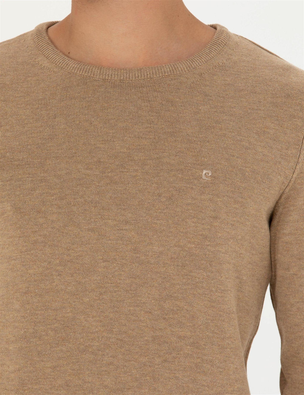 Camel Melanj Slim Fit Bisiklet Yaka Basic Triko Kazak - Pierre cardin фото 7