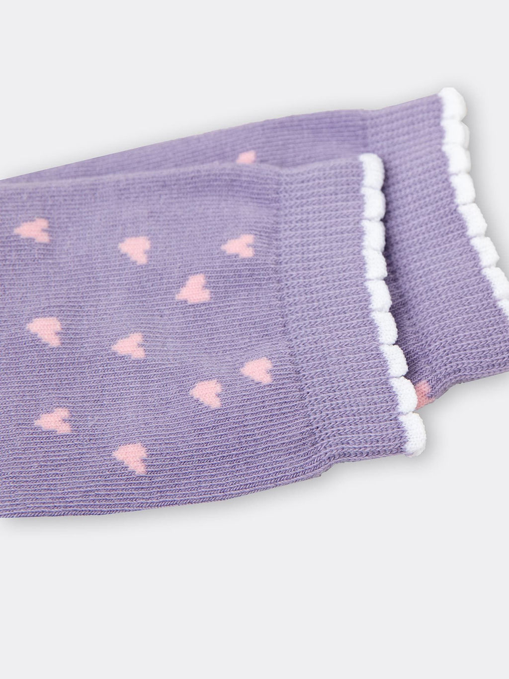 Цена за 5 пар! Детские высокие носки лавандового цвета с пикотом на борту - Mark formelle фото 5