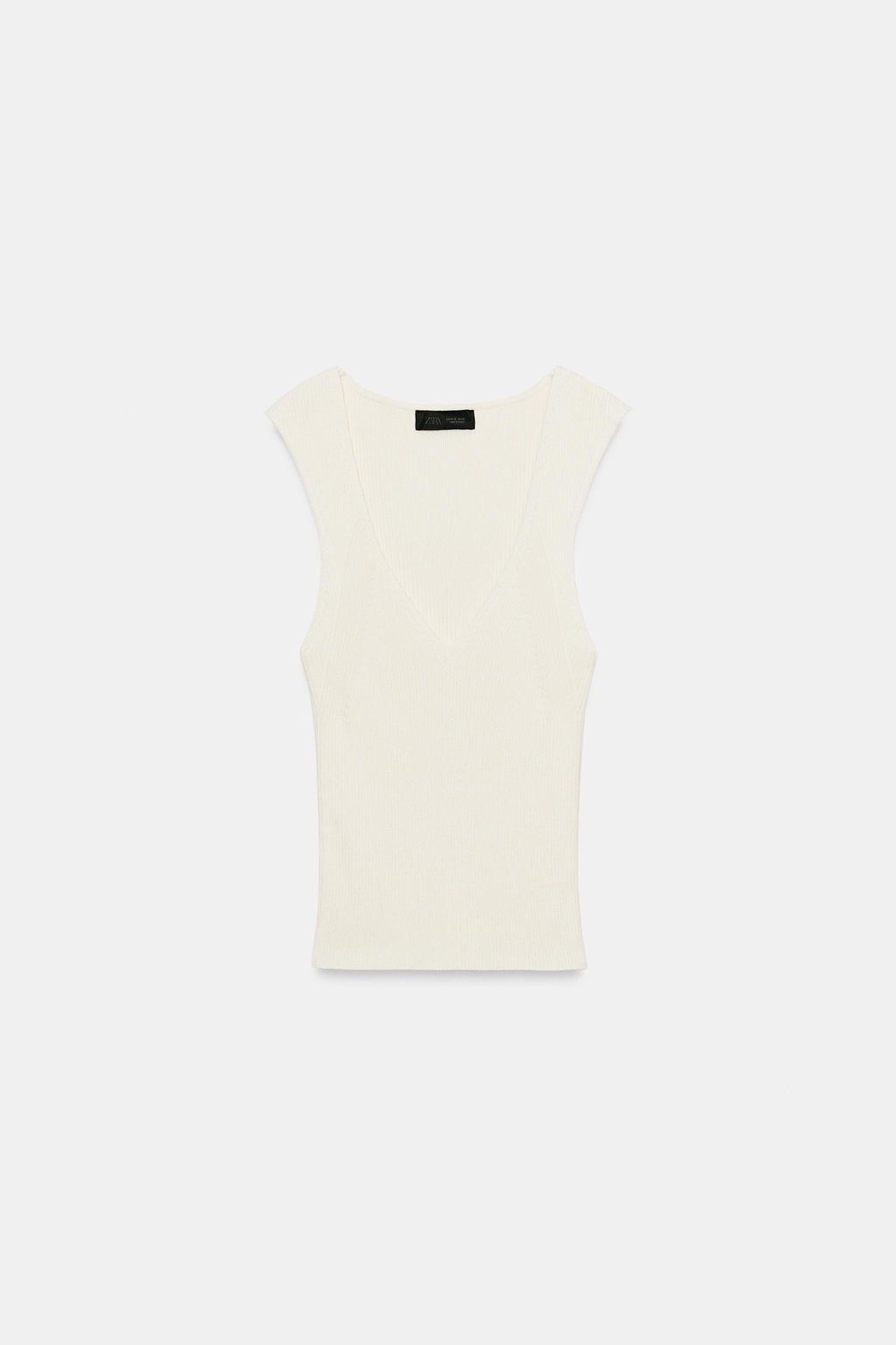 TOP RIB PUNTO ESCOTE PICO / Blanco - Zara фото 3