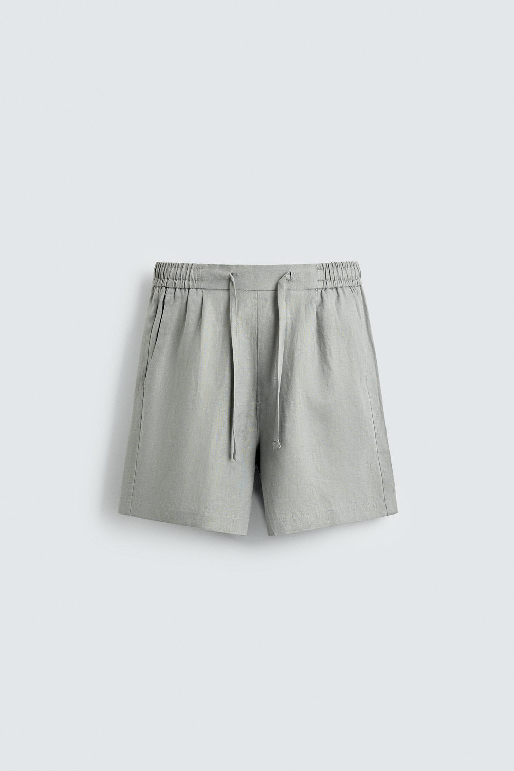 BERMUDA RELAXED FIT 100% LINO / Gris claro