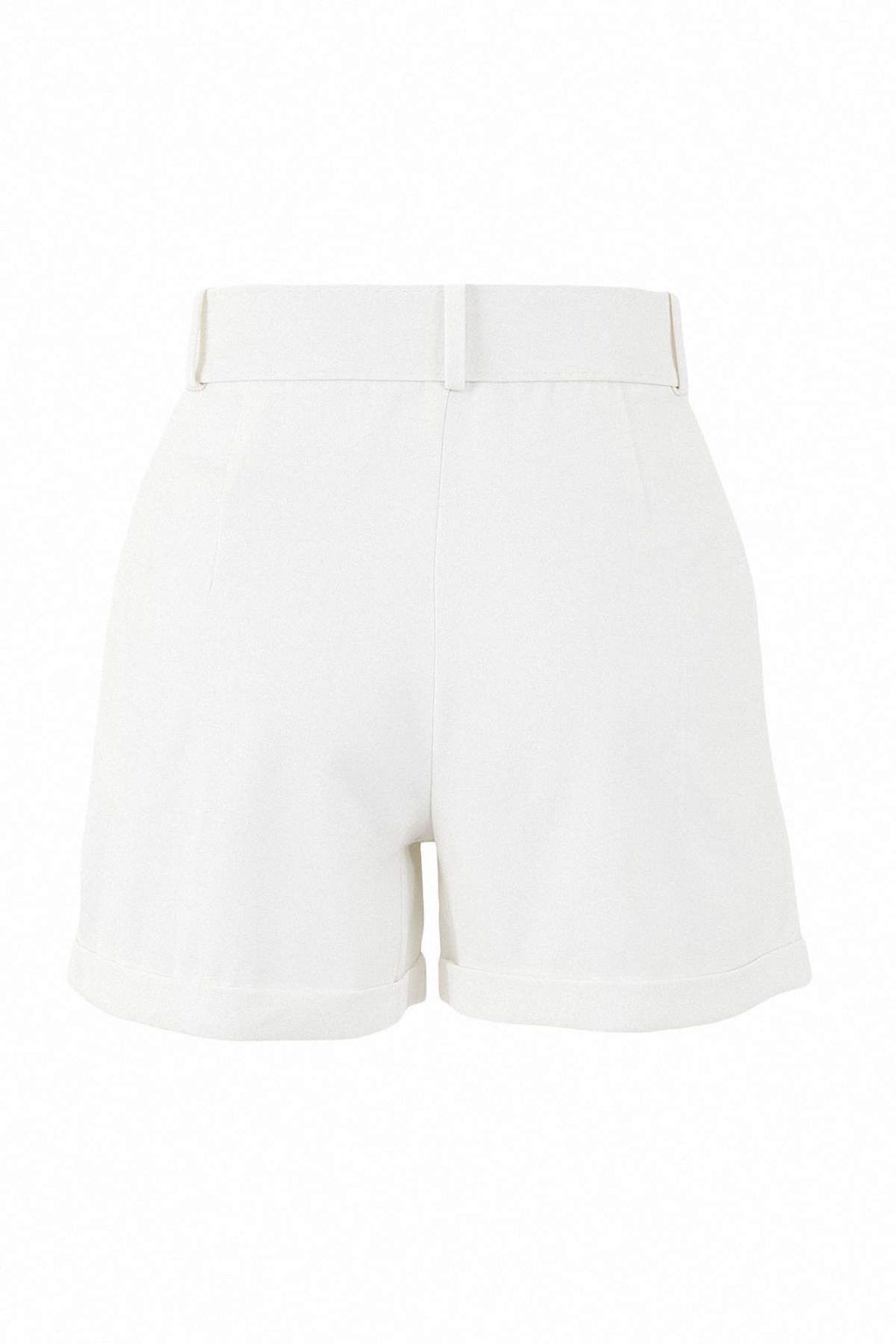 Beyaz Kemerli Regular Pamuklu Gabardin Sort & Bermuda TWOSS19IE0002