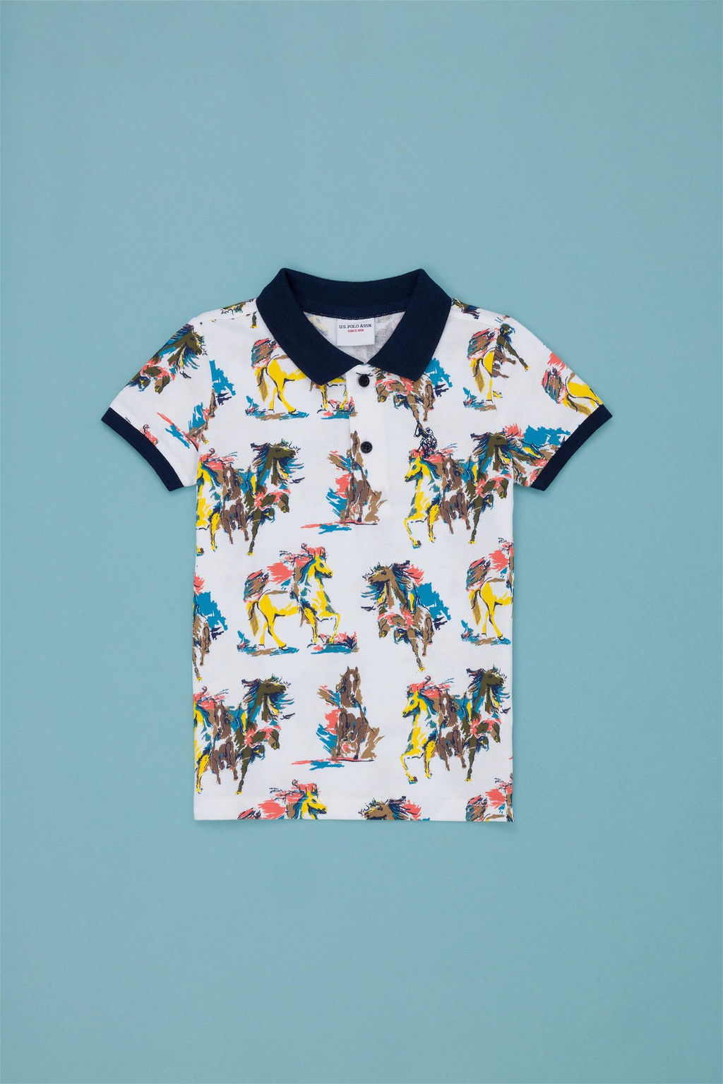 U. S. Polo Assn Белая футболка с воротником-поло для мальчика - U.s. polo assn фото 5