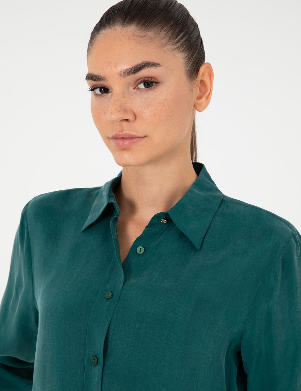 Рубашка Pierre Cardin Comfort Fit темно-зеленая с длинным рукавом