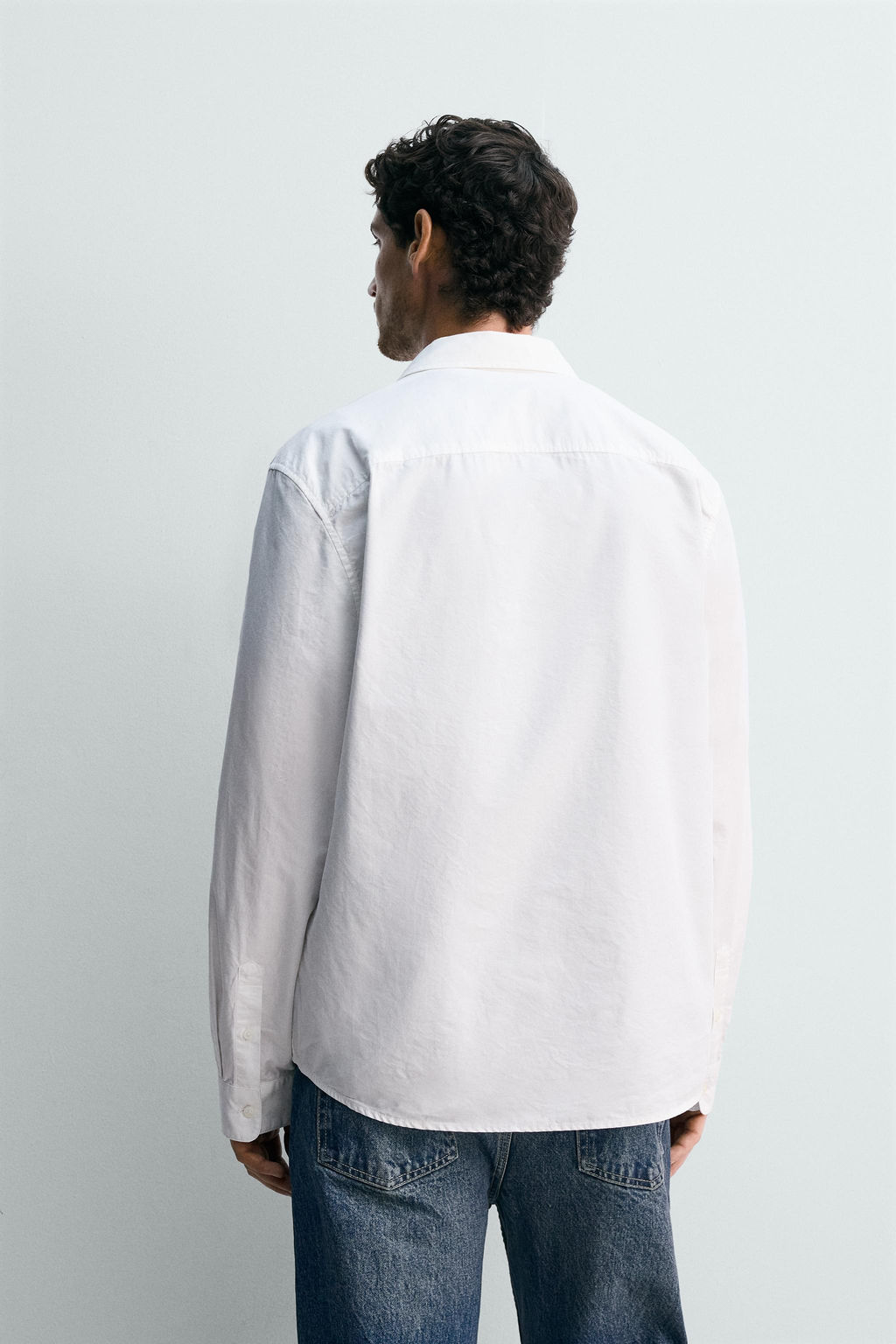 CAMISA ALGOD?N - LYOCELL BOLSILLOS / Blanco - Zara фото 3