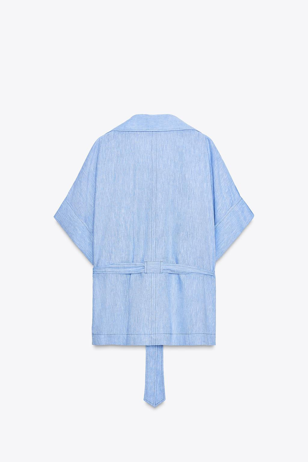 LINEN BLEND SAFARI SHIRT - Zara фото 7