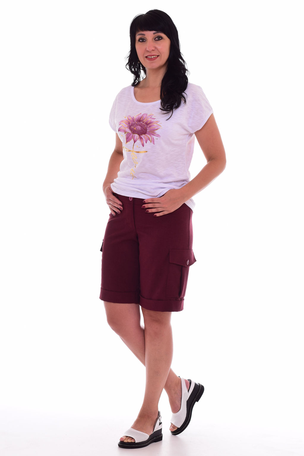 *Шорты женские Ф-8-01д (бордо)