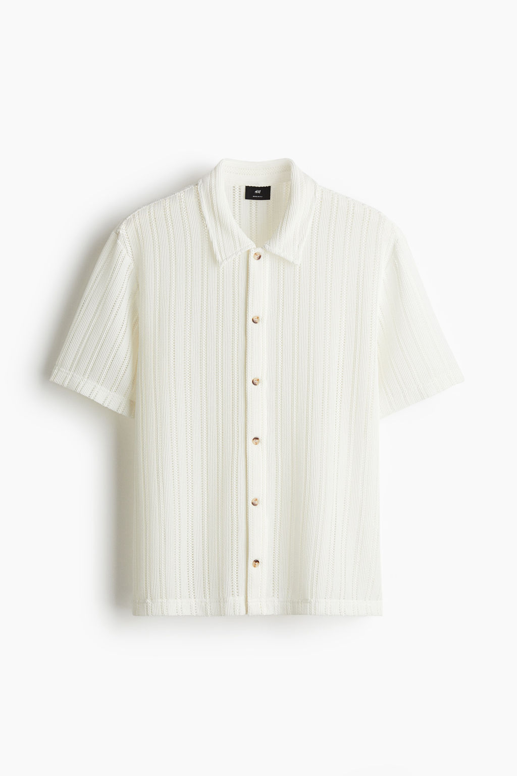 Camisa efecto crochet Regular Fit - H&m фото 3