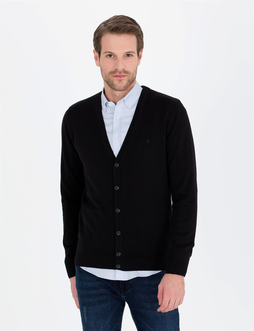 Siyah Slim Fit Basic D__meli Triko H_rka - Pierre cardin фото 3