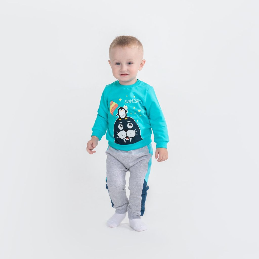 CRB wear/CWNB 62877-40-289 Джемпер для мальчика, бирюзовый/Ex.Cherubino  фото 2