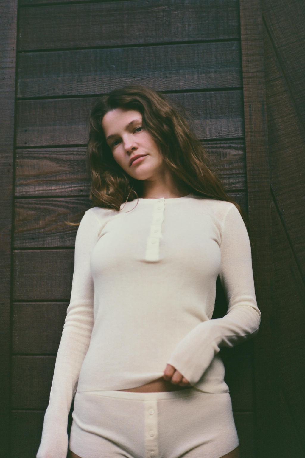 BUTTON-UP COTTON T-SHIRT