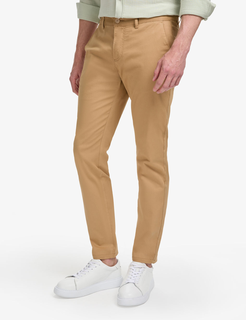 Camel Slim Fit Basic Kanvas Pantolon