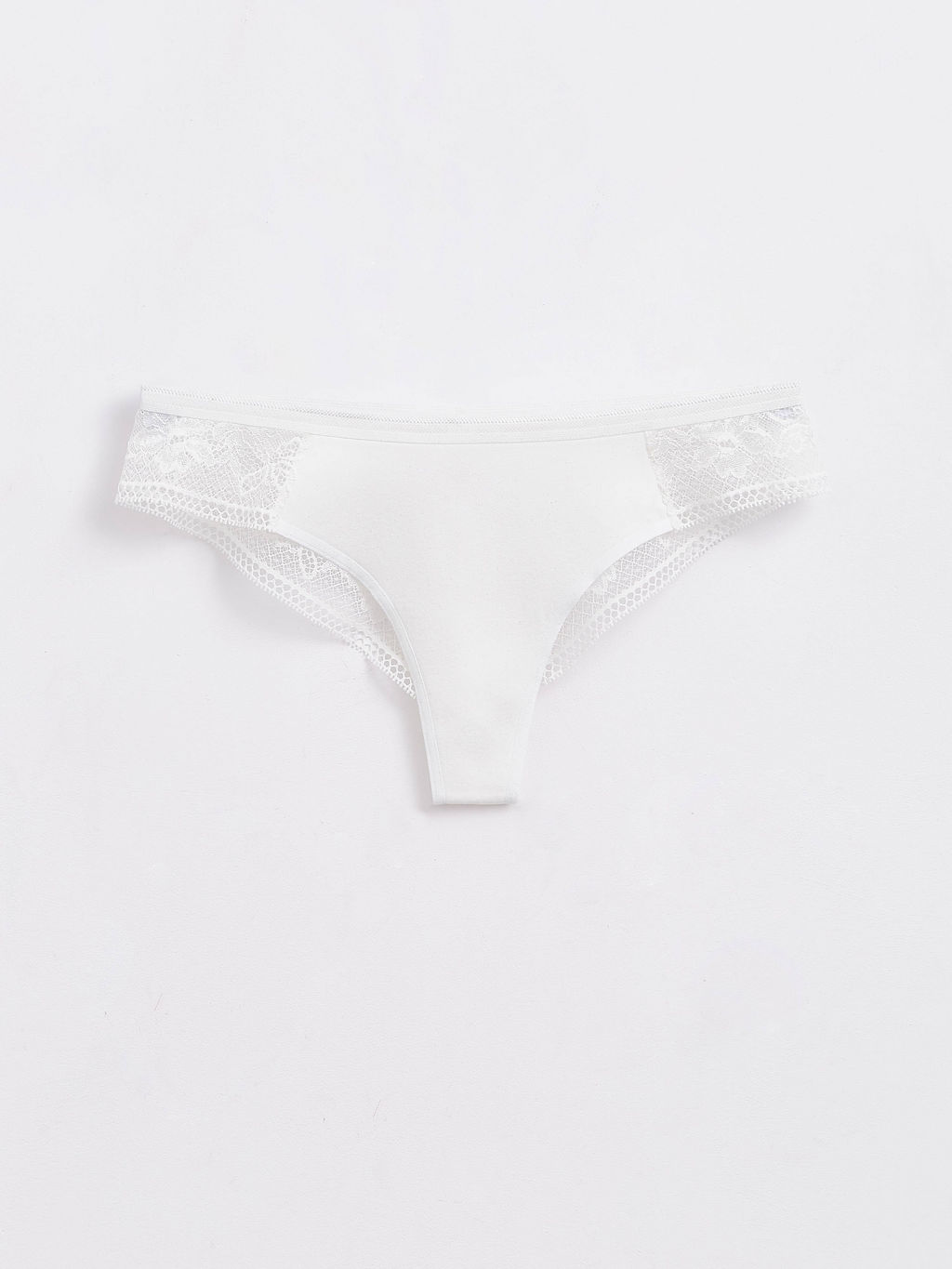 CONTE Трусы бразилиана из хлопка с кружевом LIGHT DAY LBR 1275 off-white