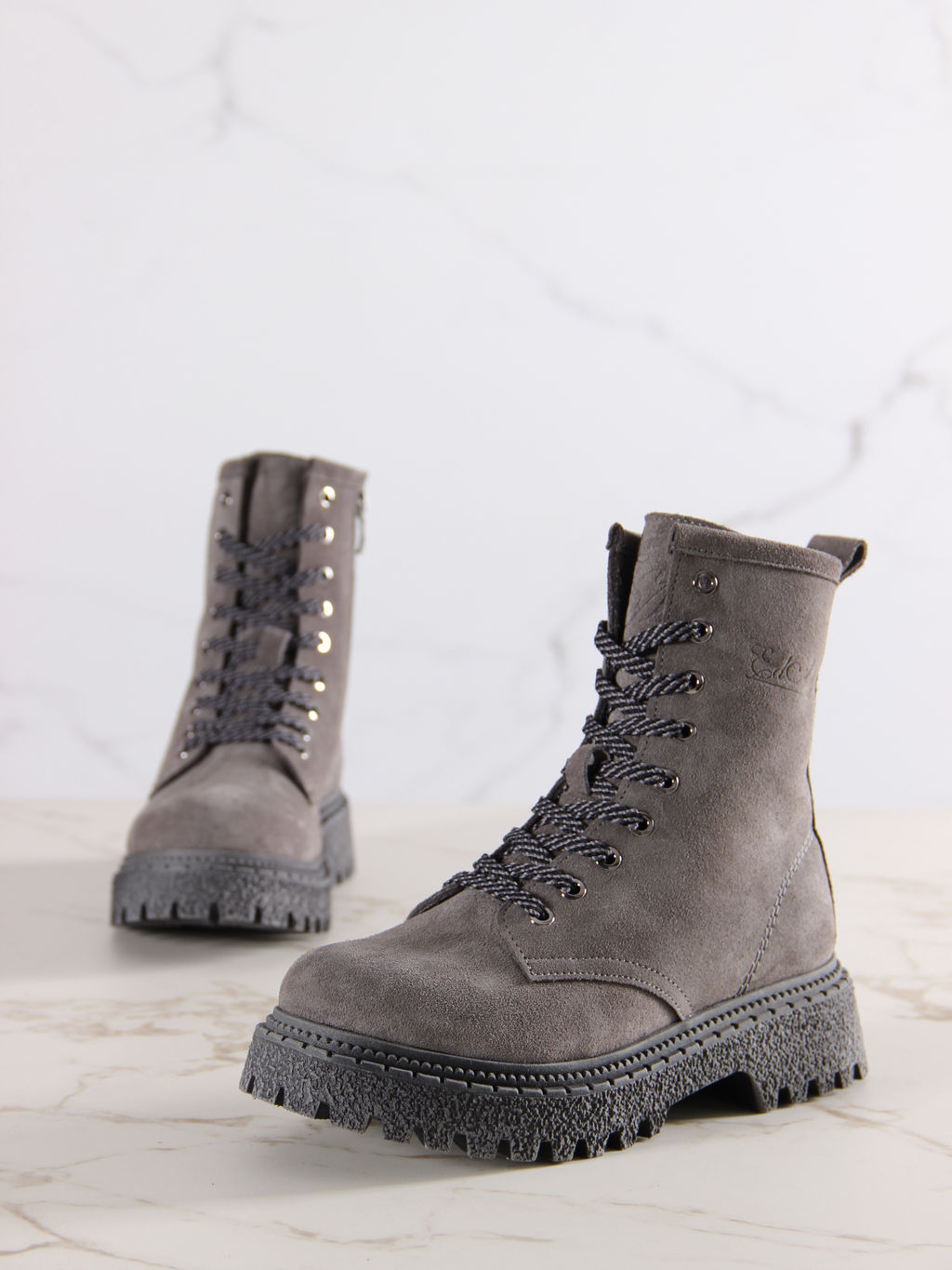 Ботинки EDART 327.22511gr.Серый замок замша/шерсть