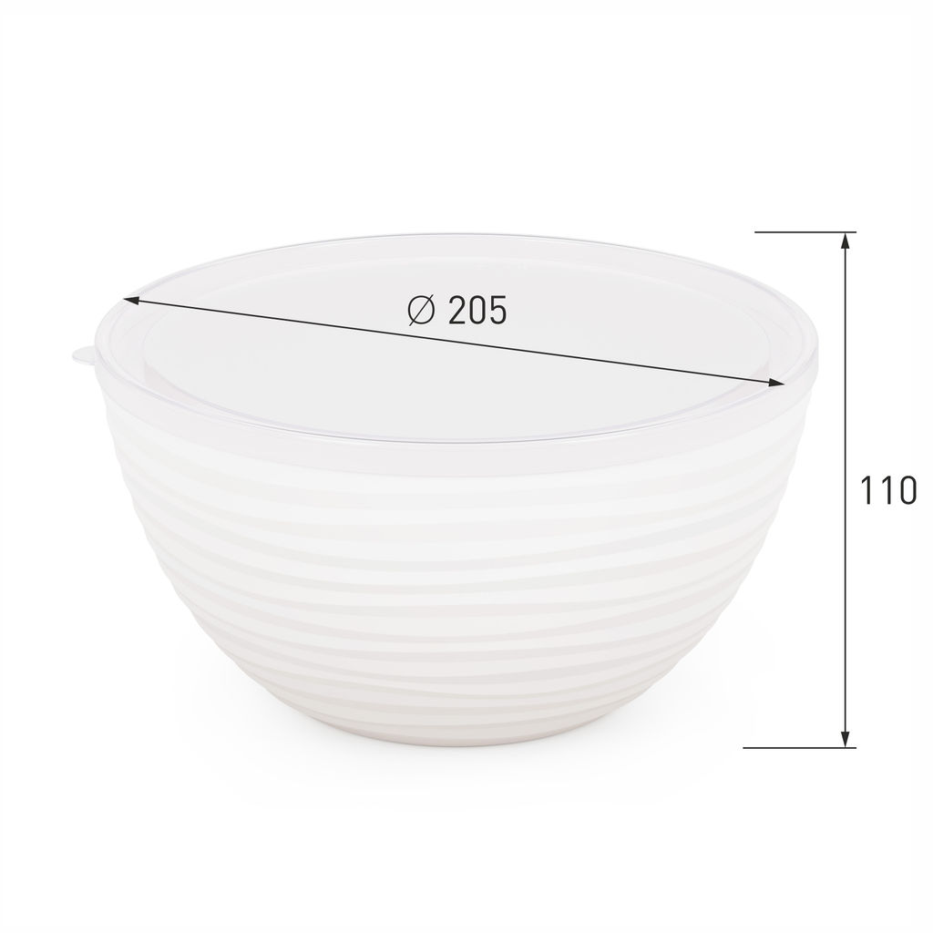 Миска с крышкой "Оазис" п/эт. 2,5л (белый)