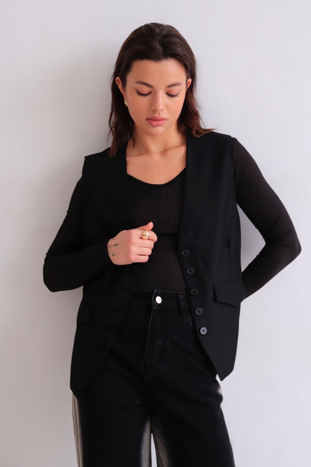 Martichelli Жилет чёрный  фото 2