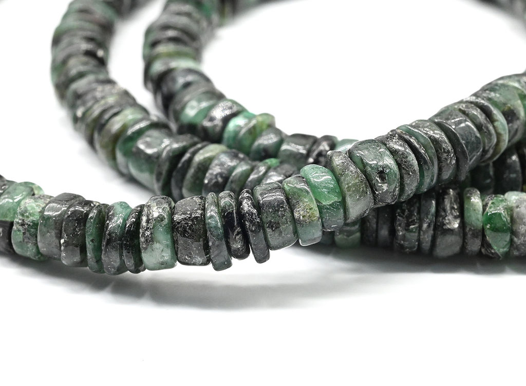 Бусы Изумруд диски 6*2мм, 48см, 27,4г