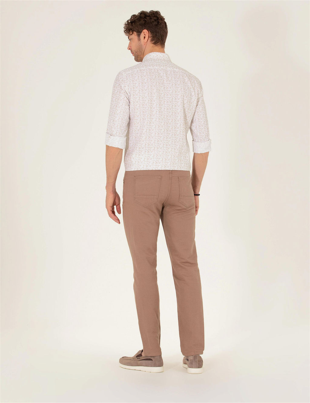 Vizon Slim Fit Keten Kar___ml_ Kanvas Pantolon