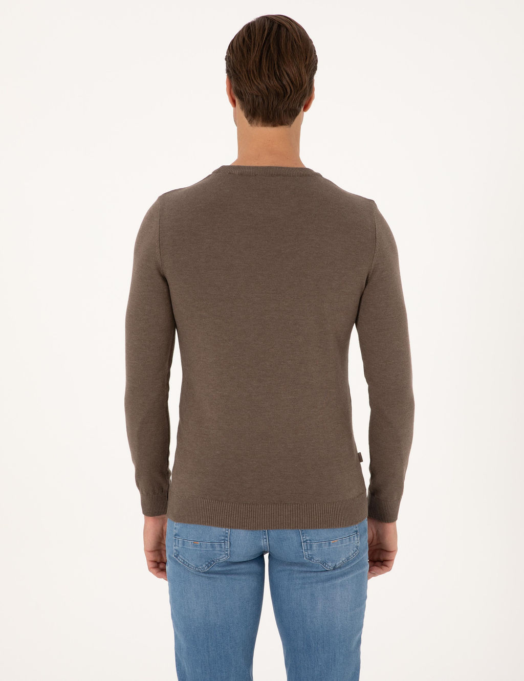 Vizon Melanj Slim Fit Bisiklet Yaka Basic Triko Kazak - Pierre cardin фото 5