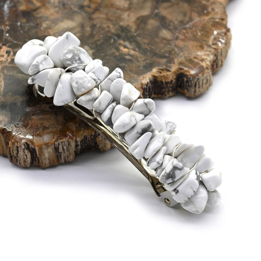 Заколка для волос с натуральным камнем цитрин 6,5*0,8*1,3см - Радуга камня фото 7