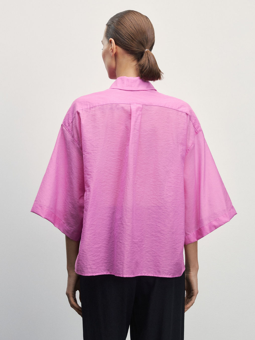 Рубашка из хлопка с коротким рукавом / Zarina  фото 5