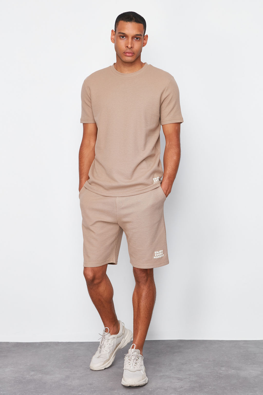 TRENDYOL MAN Mavi Regular Fit Waffle Sortlu Pijama Tak?m? TMNSS23PT00032 - Trendyolmilla фото 50
