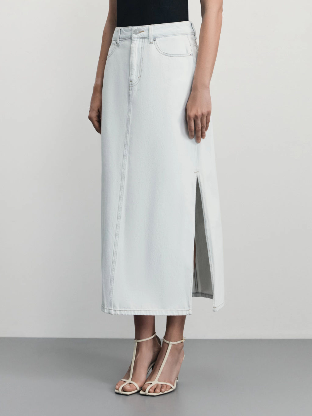 Джинсовая юбка макси / Zarina  фото 4