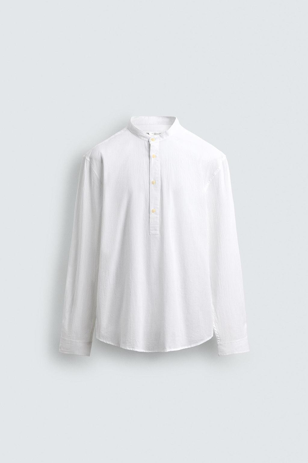 Поло CAMISA POLO EFECTO ARRUGADO белое