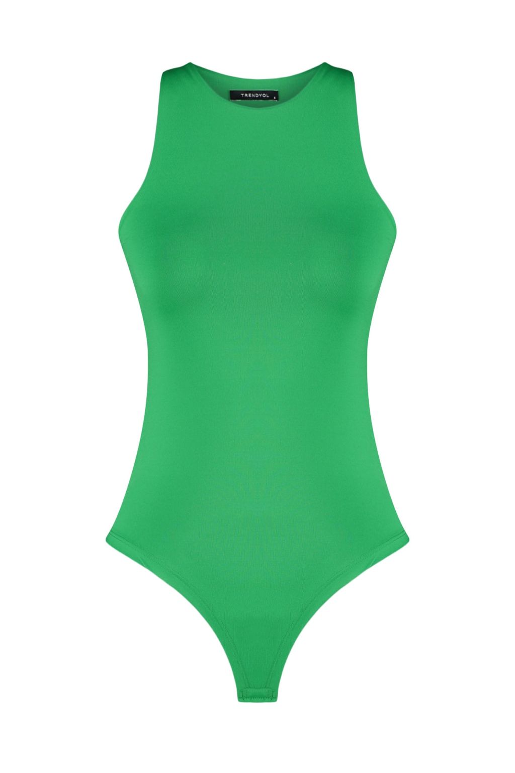 Yesil Halter Yaka Vucuda Oturan Esnek Alttan C?tc?tl? Orme Body TWOSS20BD0044