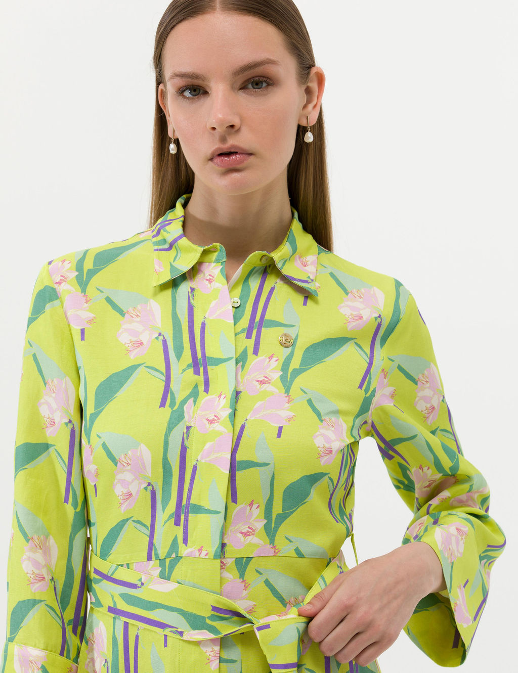 Ye_il Comfort Fit Desenli Elbise - Pierre cardin фото 3