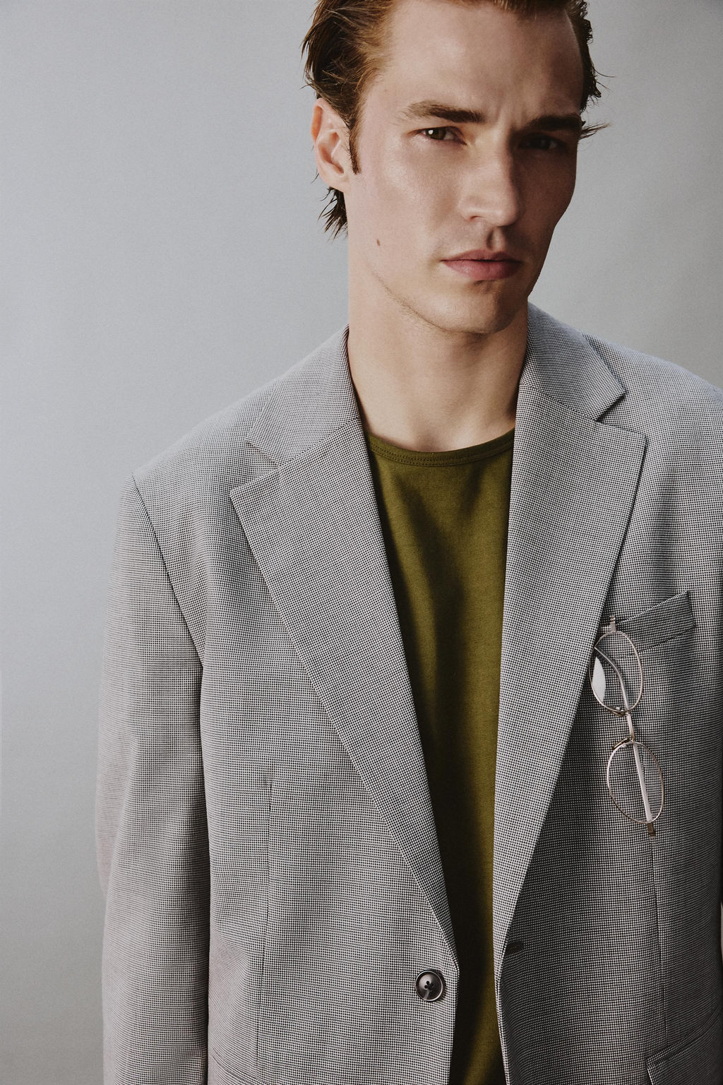 BLAZER REGULAR FIT TRAJE PATA DE GALLO / Negro / Blanco - Zara фото 5