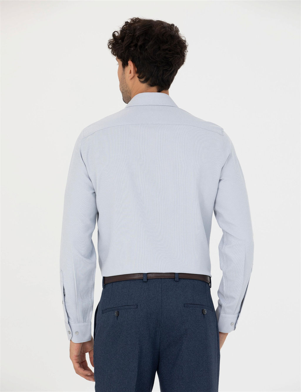 Gri Slim Fit Uzun Kollu G_mlek - Pierre cardin фото 5