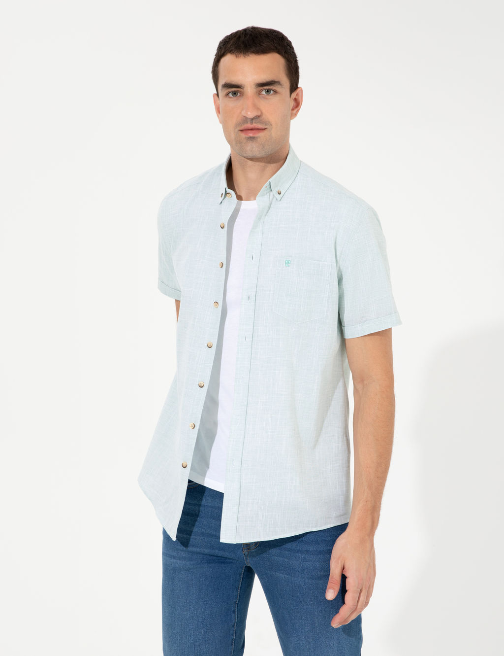 Ye_il Regular Fit K_sa Kollu G_mlek