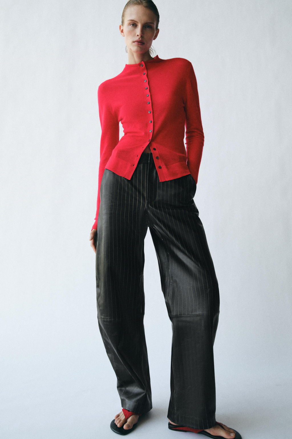CHAQUETA PUNTO EXTRAFINO / Rojo - Zara фото 5
