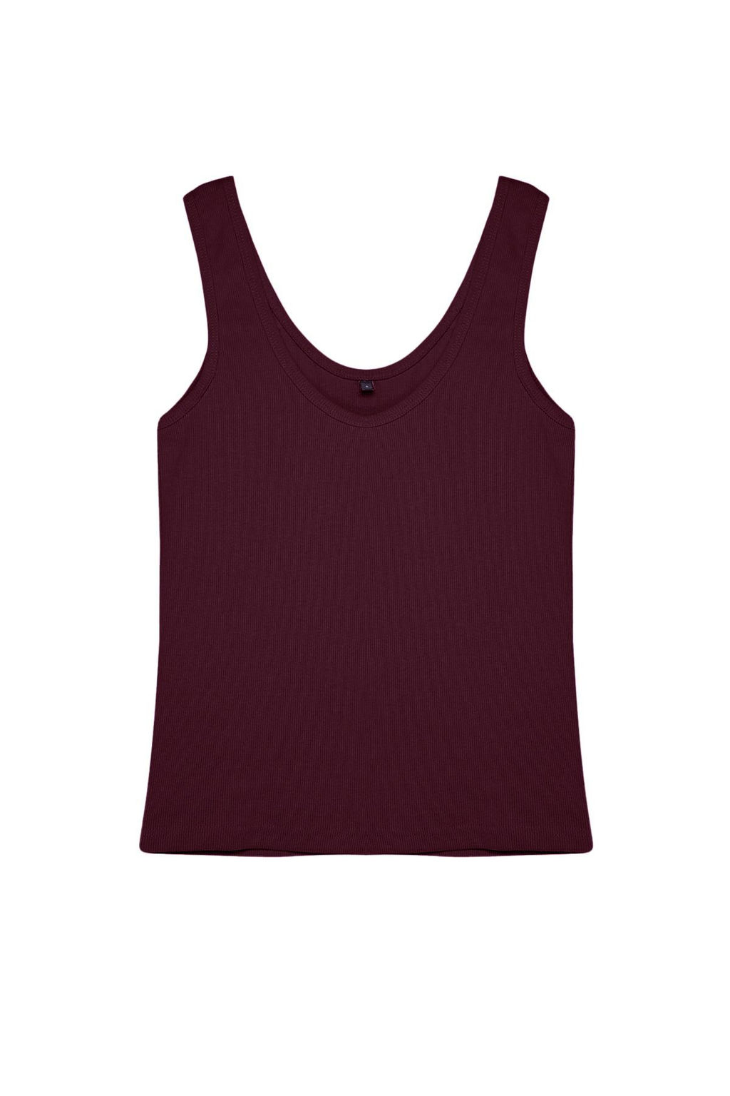 Bordo Fitted/Vucuda Oturan Havuz Yaka Fitilli Esnek Orme Atlet TWOSS22AL0042