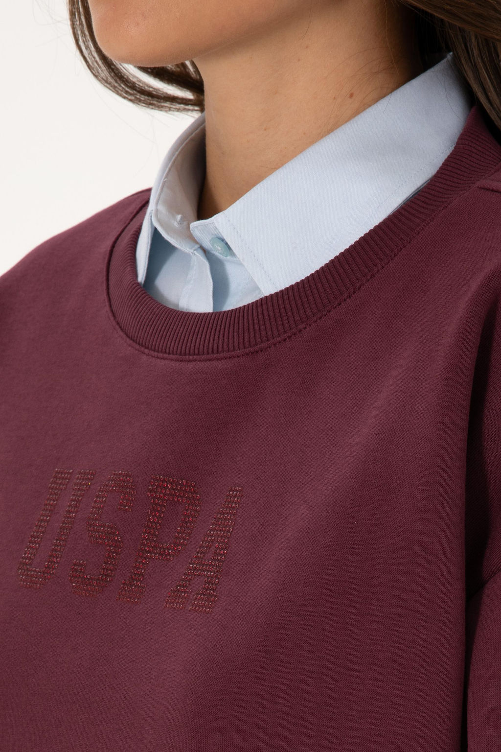 Kad_n Bordo Basic Sweatshirt Sepette S_rpriz _ndirim - U.s. polo assn фото 7