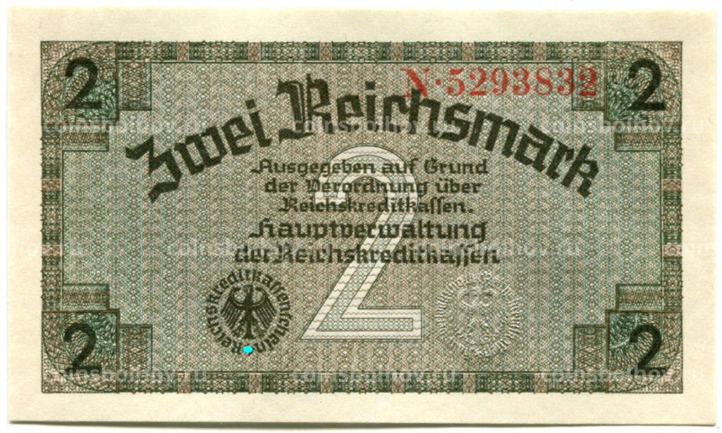2 рейхсмарки 1940 года Германия (Для оккупированных территорий)