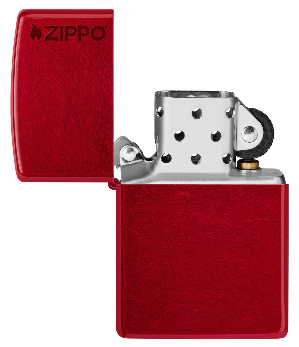 Зажигалка ZIPPO Логотип с покрытием Красное карамелизированное яблоко | Candy Apple Red 21063ZL  фото 4