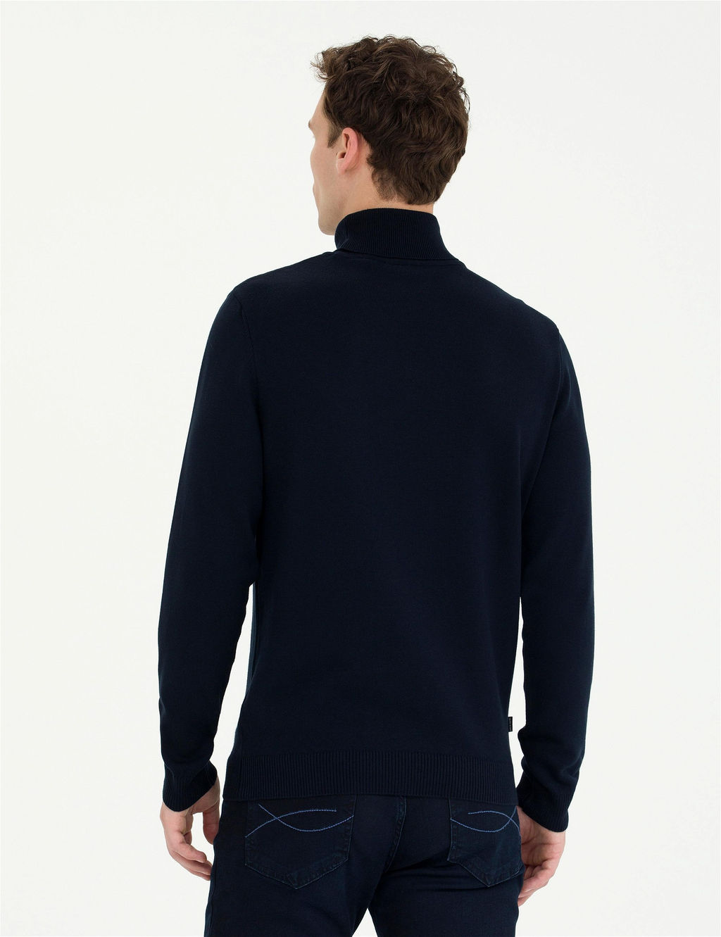 Lacivert Slim Fit Bal_k__ Yaka Basic Triko Kazak - Pierre cardin фото 5
