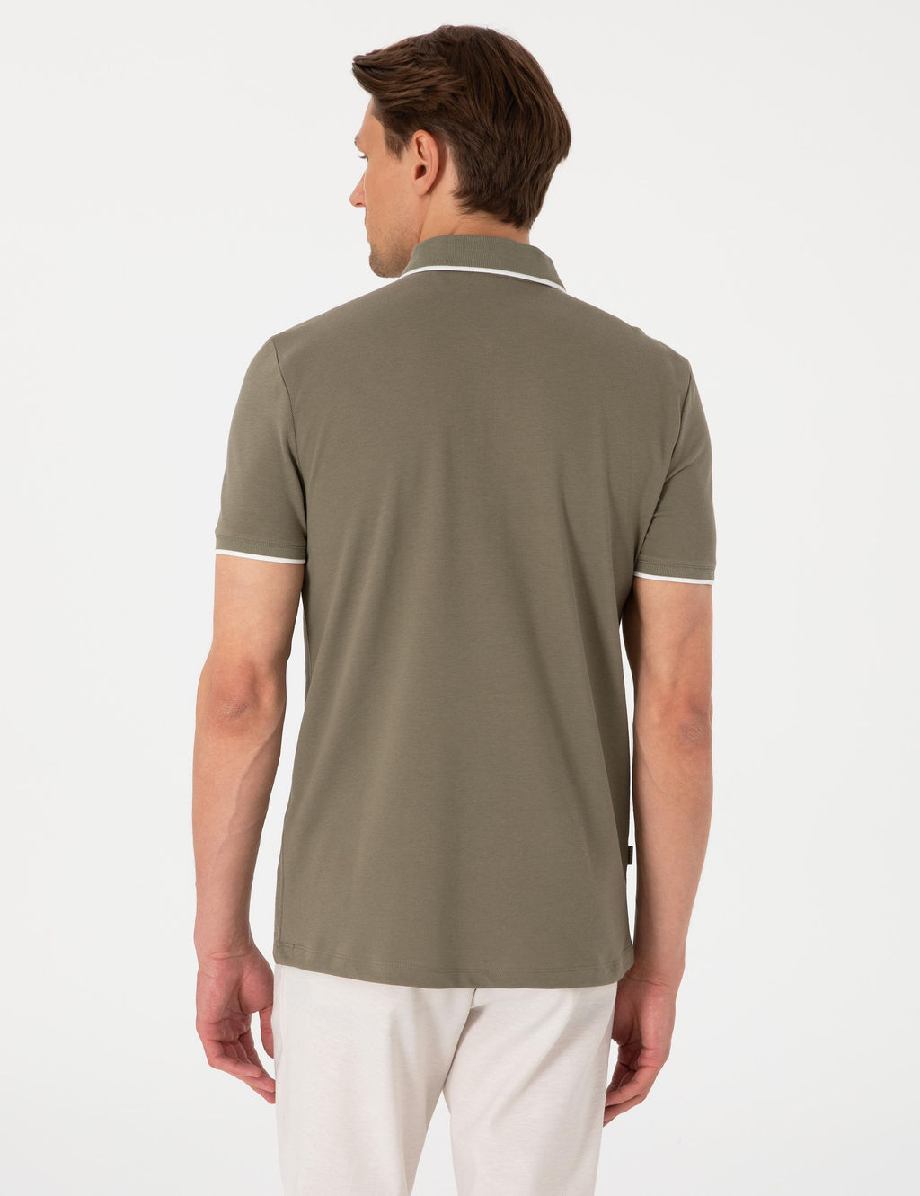 Haki Slim Fit Polo Yaka Ti__rt - Pierre cardin фото 5