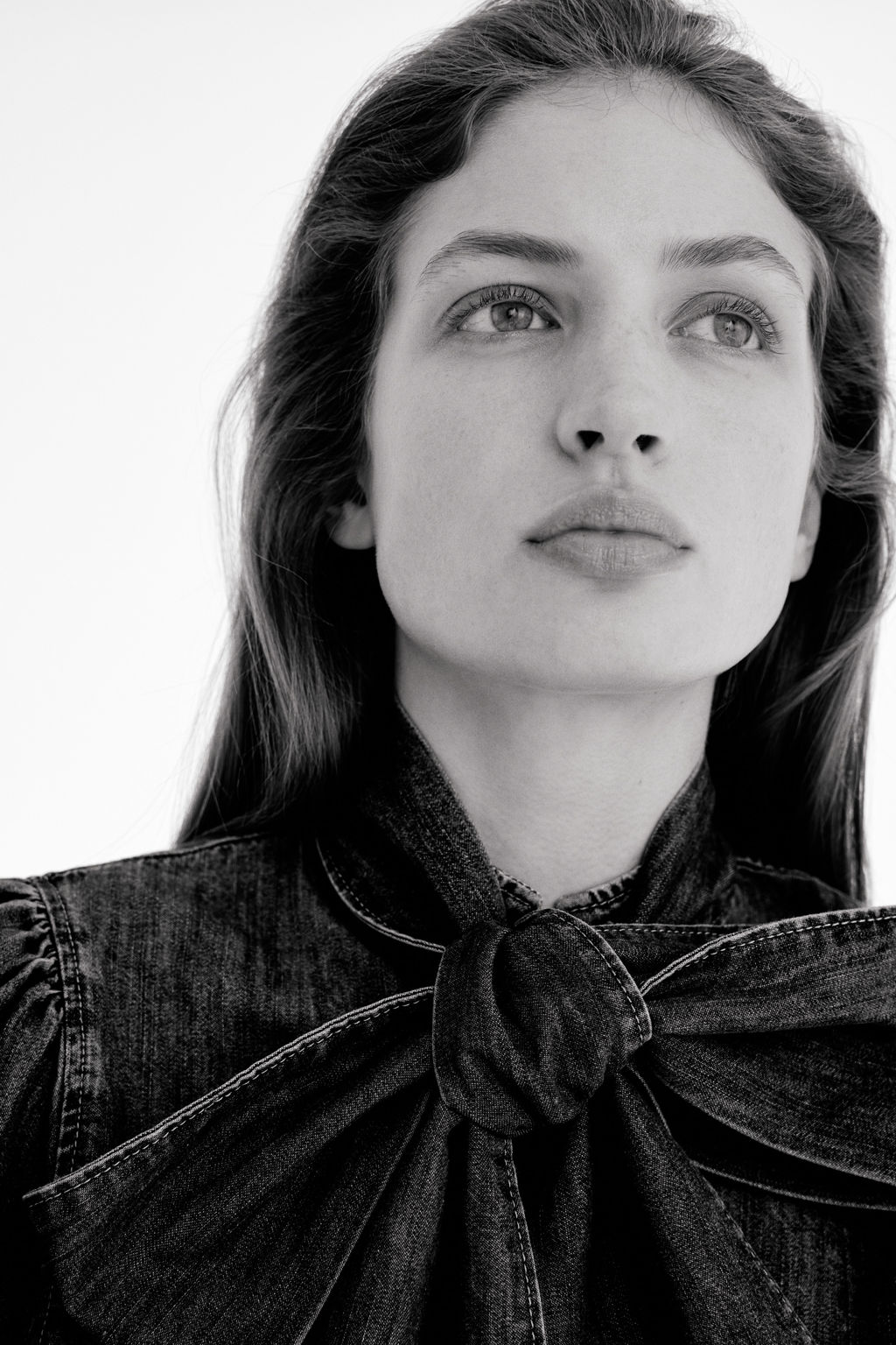 Blusa denim con fular decorativo - H&m фото 5