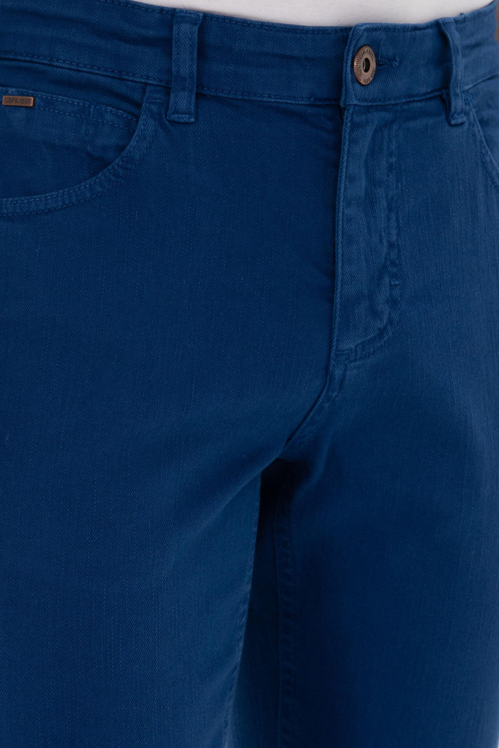 Erkek Slim Fit _ndigo Kanvas Pantolon