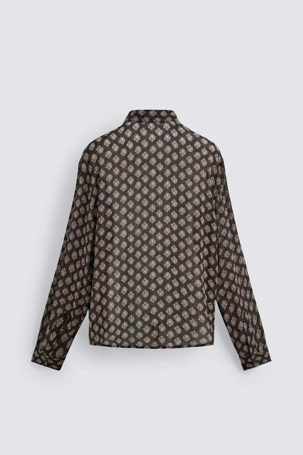 CAMISA FLUIDA ESTAMPADO GEOM?TRICO / Marr?n - Zara фото 8