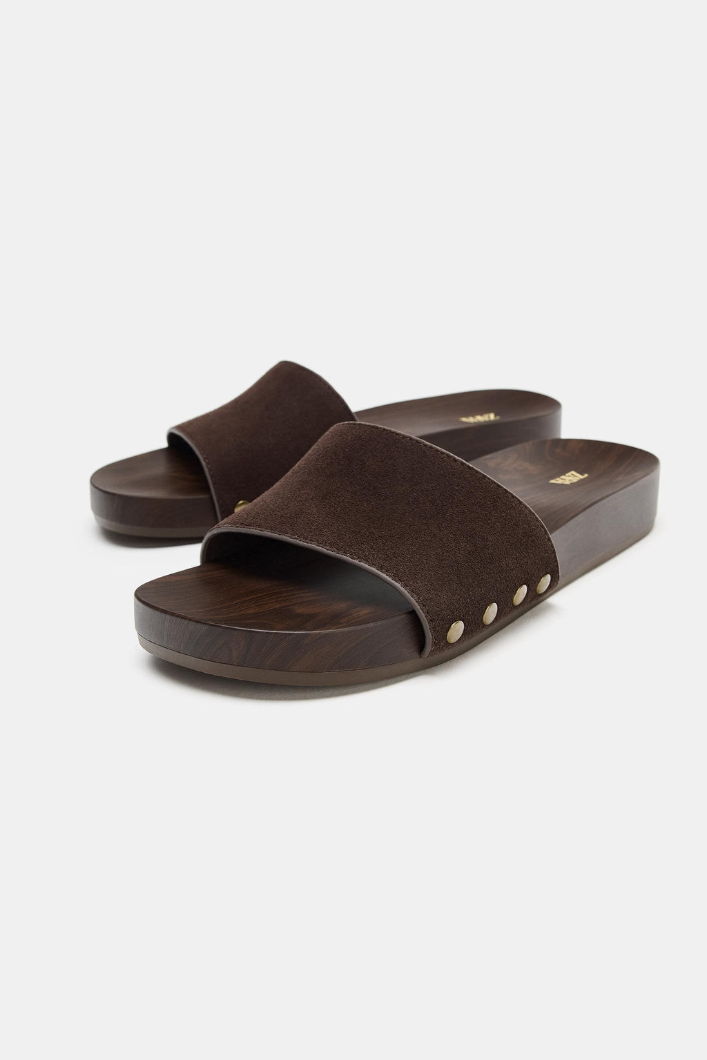 SANDALIA PLANA PIEL / Marr?n - Zara фото 3